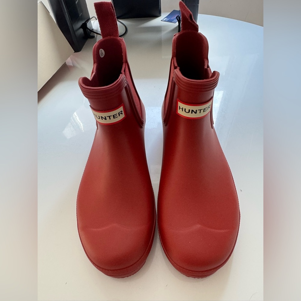 Hunter Woman Red Ankle Boots